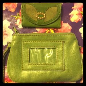2 Two All leather coin purse & key pouch.